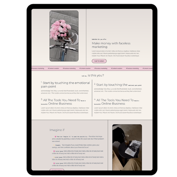 Feminine Kajabi Sales Page