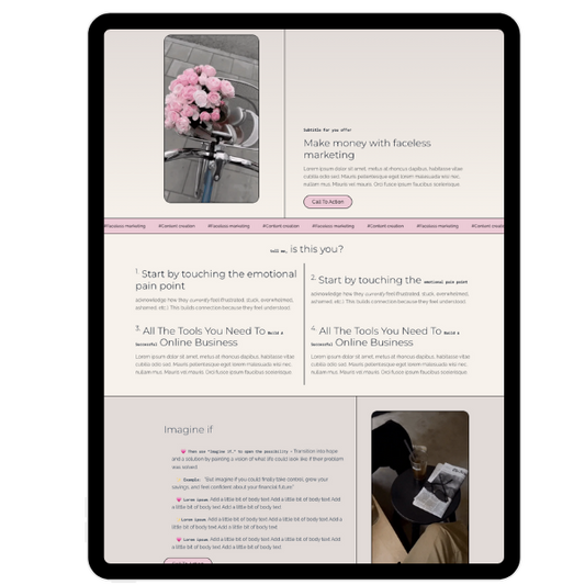 Feminine Kajabi Sales Page